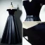 Modest / Simple Burgundy Evening Dresses  2017 A-Line / Princess V-Neck Off-The-Shoulder Short Sleeve Floor-Length / Long Backless Formal Dresses