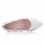 Chic / Belle Blanche Perle En Dentelle Fleur Plate Chaussure De Mariée 2022 Mariage Talons À Bout Pointu Chaussure De Mariée