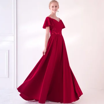 Charming Burgundy Evening Dresses 2018 A Line Princess Spaghetti Straps Strapless Short Sleeve Appliques Lace Sequins Court Train Ruffle Backless Formal Dresses