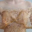 Charmant Doré Transparentes Robe De Bal 2018 Princesse Encolure Dégagée Manches Courtes Perle Perlage Faux Diamant Longue Volants Dos Nu Robe De Ceremonie