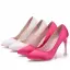 Sexy Fuchsia Avond Pumps 2025 10 cm Kristal Naaldhakken / Stiletto Spitse Neus Pumps Hoge Hakken