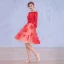 Chic / Beautiful Red Homecoming Graduation Dresses 2017 A-Line / Princess Long Sleeve Scoop Neck Appliques Lace Bow Sash Knee-Length Backless Formal Dresses