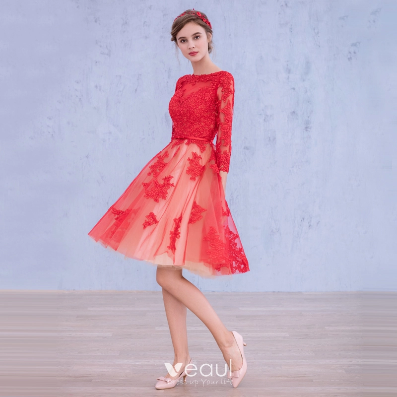 red homecoming dresses with sleeves Sheath/Column Detachable Sleeves Sequins Burgundy Short Homecoming Dre main image 1