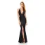 Sexy Champagne Été Robes longues 2018 Trompette / Sirène Bretelles Spaghetti V-Cou Sans Manches Glitter Paillettes Fendue devant Longue Dos Nu Vêtements Femme