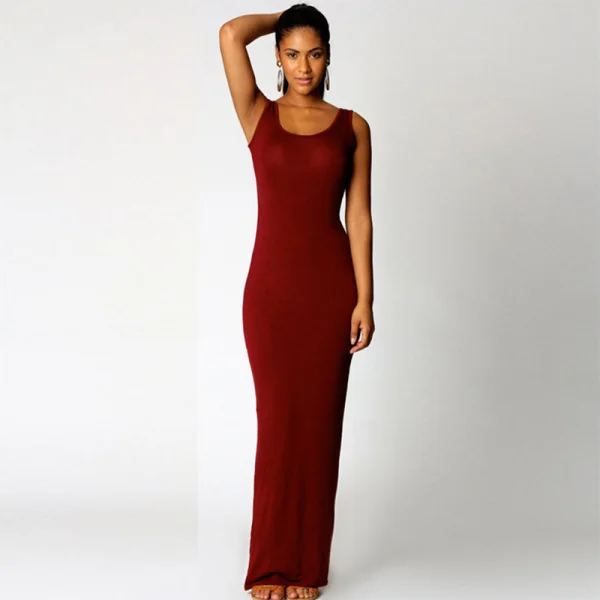 Modest / Simple Summer Yellow Maxi Dresses 2018 Sheath / Fit Scoop Neck Sleeveless Ankle Length Womens Clothing
