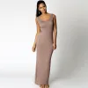 Modest / Simple Summer Yellow Maxi Dresses 2018 Sheath / Fit Scoop Neck Sleeveless Ankle Length Womens Clothing