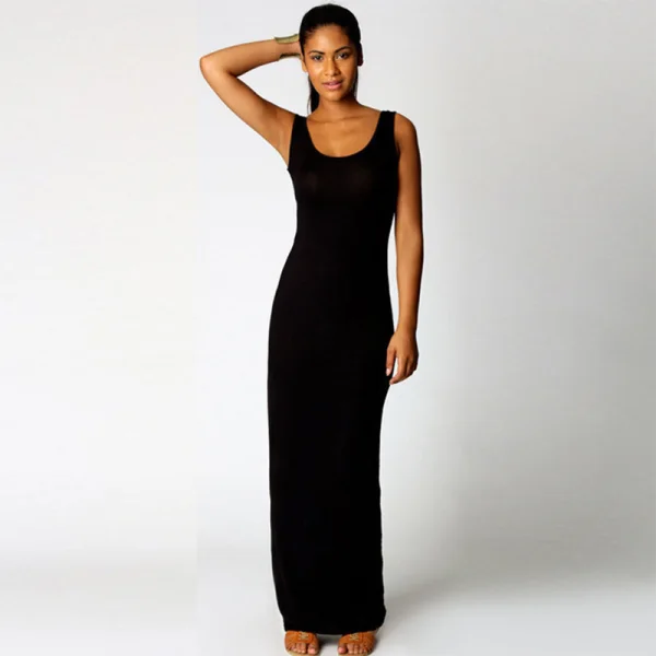 Modest / Simple Summer Yellow Maxi Dresses 2018 Sheath / Fit Scoop Neck Sleeveless Ankle Length Womens Clothing