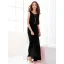 Simple Watermelon Rouge Chiffon Été Robes longues 2018 Gaine / Ajustement Encolure Dégagée Sans Manches Longueur Cheville Volants Vêtements Femme