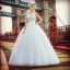 Stunning White Pierced Wedding Dresses 2017 Ball Gown Scoop Neck Sleeveless Appliques Lace Court Train