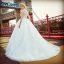 Stunning White Pierced Wedding Dresses 2017 Ball Gown Scoop Neck Sleeveless Appliques Lace Court Train