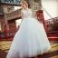 Stunning White Pierced Wedding Dresses 2017 Ball Gown Scoop Neck Sleeveless Appliques Lace Court Train