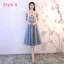 Abordable Bleu Ciel Transparentes Robe Demoiselle D'honneur 2018 Princesse Appliques En Dentelle Noeud Ceinture Thé Longueur Volants Dos Nu Robe Pour Mariage