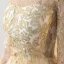 Elegant Gold See-through Evening Dresses  2018 Empire Square Neckline Long Sleeve Appliques Lace Floor-Length / Long Ruffle Formal Dresses