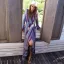 Bohemia Multi-Colors Beach Summer Maxi Dresses 2018 V-Neck Long Sleeve Printing Flower Split Front Floor-Length / Long Womens Clothing
