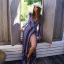 Bohemia Multi-Colors Beach Summer Maxi Dresses 2018 V-Neck Long Sleeve Printing Flower Split Front Floor-Length / Long Womens Clothing