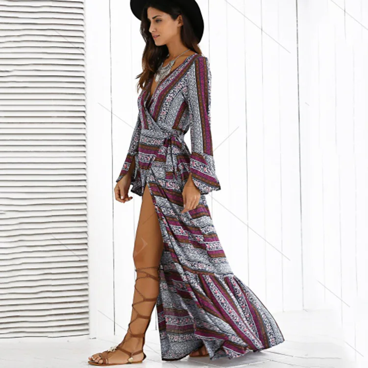 Maxi Dress Dress Styles For 2018 Bohemia Multi-Colors Beach Summer Maxi Dresses 2018 V-Neck Maxi Dress Dress Styles For 2018 Bohemia Multi-Colors Beach Summer Maxi Dresses 2018 V-Neck