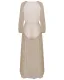 Sexy See-through Gold Maxi Dresses 2018 V-Neck Long Sleeve Glitter Tulle Lace-up Tassel Ankle Length Summer Womens Clothing