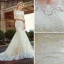 Sexy Champagne Pierced Wedding Dresses 2017 Trumpet / Mermaid Appliques Lace Scoop Neck Sleeveless Court Train