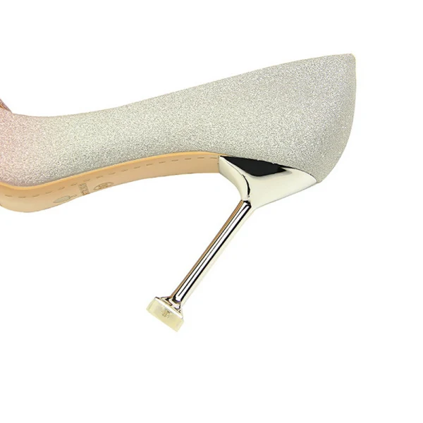 Fashion Blushing Pink Gradient-Color Evening Party Pumps 2022 Sequins 9 cm Stiletto Heels Pointed Toe Pumps High Heels
