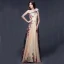 Chic / Beautiful Beige Chiffon Maxi Dresses 2018 A-Line / Princess Artificial Flowers One-Shoulder Sleeveless Printing Flower Floor-Length / Long Ruffle Backless Womens Clothing