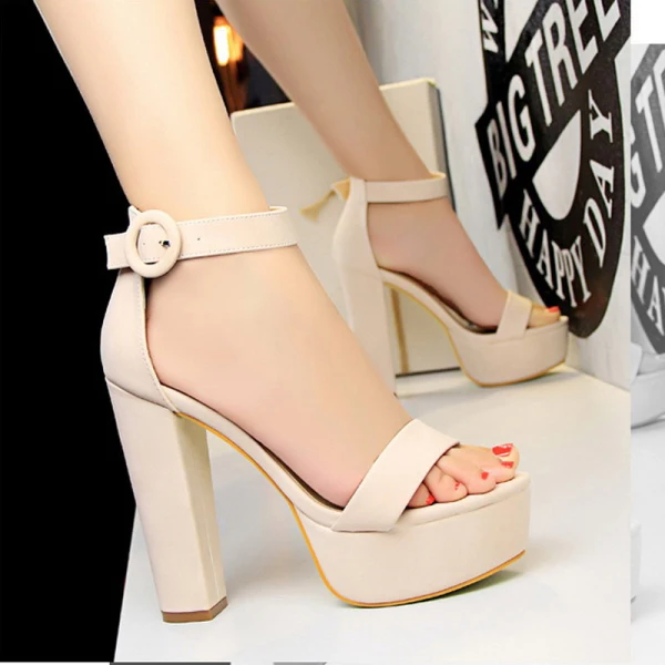 Schöne Rot Cocktail Sandalen Damen 2023 Knöchelriemen 13 cm Thick Heels Peeptoes Sandaletten Hochhackige