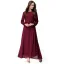 Simple Chiffon Robes longues 2018 Encolure Dégagée Manches Longues Longueur Cheville Vêtements Femme