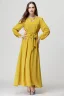 Simple Chiffon Robes longues 2018 Encolure Dégagée Manches Longues Longueur Cheville Vêtements Femme