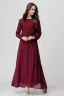 Simple Chiffon Robes longues 2018 Encolure Dégagée Manches Longues Longueur Cheville Vêtements Femme