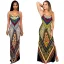 Bohemia Yellow Summer Maxi Dresses 2018 Spaghetti Straps Sleeveless Printing Flower Ankle Length Backless Womens Clothing