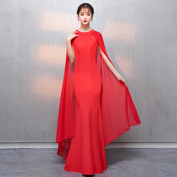 Abordable Rouge Robe De Soirée 2018 Trompette / Sirène Encolure Dégagée Sans Manches Watteau Train Volants Robe De Ceremonie
