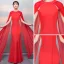 Abordable Rouge Robe De Soirée 2018 Trompette / Sirène Encolure Dégagée Sans Manches Watteau Train Volants Robe De Ceremonie