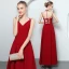 Modern / Fashion Red Evening Dresses  2018 A-Line / Princess Spaghetti Straps Sleeveless Ankle Length Ruffle Backless Formal Dresses