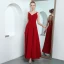 Modern / Fashion Red Evening Dresses  2018 A-Line / Princess Spaghetti Straps Sleeveless Ankle Length Ruffle Backless Formal Dresses