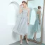 Elegant Grey Prom Dresses 2018 A-Line / Princess Spaghetti Straps Sleeveless Glitter Tulle Tea-length Ruffle Backless Formal Dresses