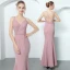 Sexy Rose Bonbon Robe De Soirée 2018 Trompette / Sirène Bretelles Spaghetti Sans Manches Perlage Ceinture Longueur Cheville Volants Dos Nu Robe De Ceremonie