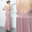 Sexy Rose Bonbon Robe De Soirée 2018 Trompette / Sirène Bretelles Spaghetti Sans Manches Perlage Ceinture Longueur Cheville Volants Dos Nu Robe De Ceremonie