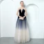 Modern / Fashion Navy Blue Evening Dresses  2018 A-Line / Princess Strapless Sleeveless Floor-Length / Long Ruffle Backless Formal Dresses