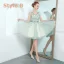Modern / Fashion Pool Blue Cocktail Dresses 2018 A-Line / Princess Off-The-Shoulder Short Sleeve Appliques Flower Beading Short Ruffle Backless Formal Dresses