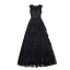 Modest / Simple Black Lace Evening Dresses  2018 Empire Scoop Neck Sleeveless Sash Floor-Length / Long Ruffle Formal Dresses
