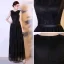 Modest / Simple Black Lace Evening Dresses  2018 Empire Scoop Neck Sleeveless Sash Floor-Length / Long Ruffle Formal Dresses