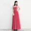 Chic / Belle Watermelon Rouge Robe De Bal 2018 Princesse épaules Sans Manches Perlage Longueur Cheville Volants Dos Nu Robe De Ceremonie