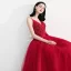 Modern / Fashion Red Prom Dresses 2018 A-Line / Princess Spaghetti Straps Sleeveless Beading Ankle Length Ruffle Backless Formal Dresses
