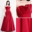 Modern / Fashion Burgundy Evening Dresses  2018 A-Line / Princess Strapless Sleeveless Floor-Length / Long Ruffle Backless Formal Dresses