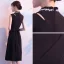 Modest / Simple Black Evening Dresses  2018 A-Line / Princess Scoop Neck Sleeveless Sash Tea-length Formal Dresses