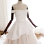 Luxe Champagne Robe De Mariée 2018 Robe Boule De l'épaule Manches Courtes Dos Nu Perle Perlage Paillettes Cathedral Train Volants