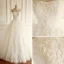 Schöne Ivory / Creme Brautkleider / Hochzeitskleider 2018 Ballkleid Bandeau Ärmellos Rückenfreies Applikationen Spitze Kristall Perlenstickerei Kathedrale Schleppe Rüschen