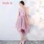 High Low Lilac Bridesmaid Dresses 2018 A-Line / Princess Sash Embroidered Asymmetrical Ruffle Backless Wedding Party Dresses