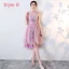 High Low Lilac Bridesmaid Dresses 2018 A-Line / Princess Sash Embroidered Asymmetrical Ruffle Backless Wedding Party Dresses