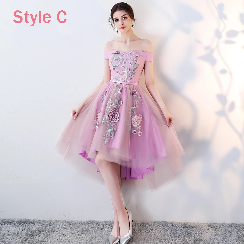 blue dress for baby girl A-Line Floor Length Off Shoulder Lilac Bridesmaid Dress COCOMELODY CB0616