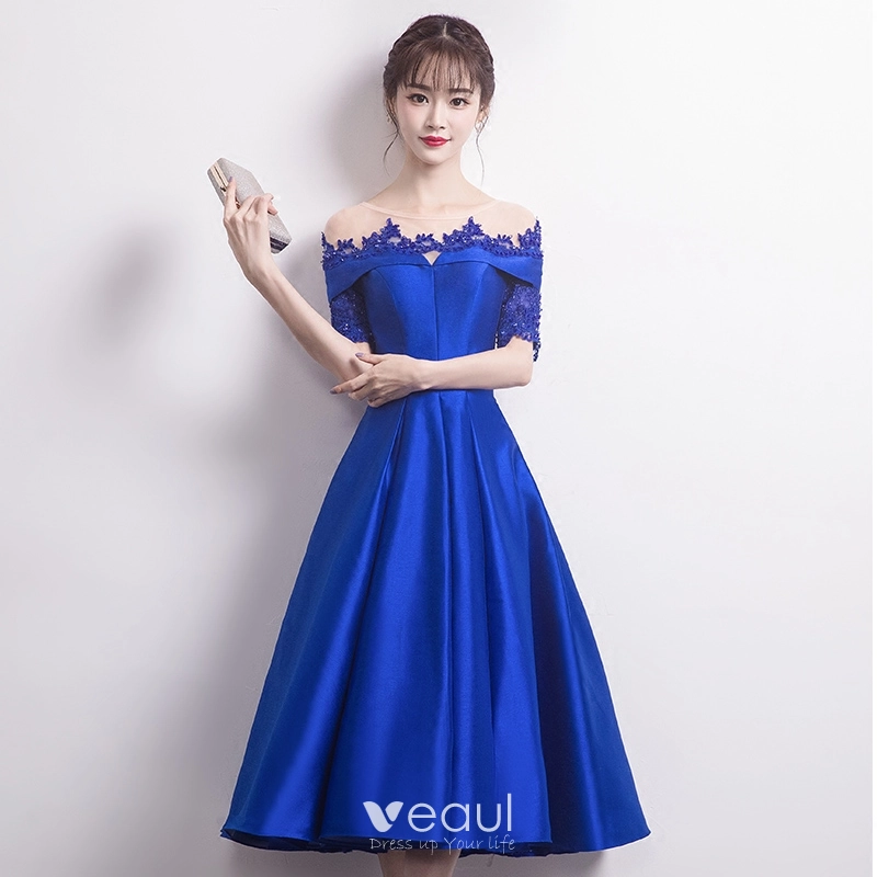 Royal blue dress for graduation cheap